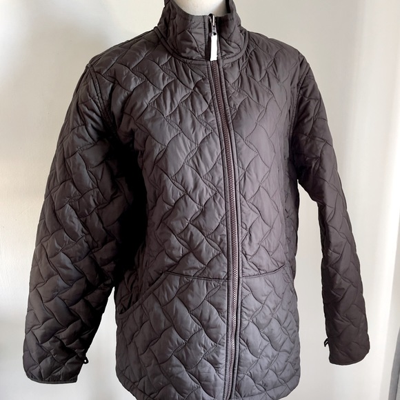 Lands' End Jackets & Coats Landsend Quilted Jacket Brown Full Zip